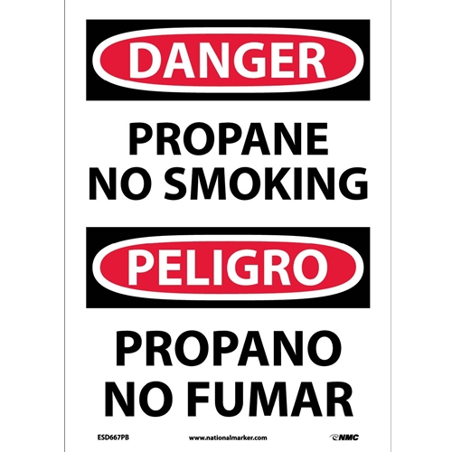 Danger Propane No Smoking Sign - Bilingual (ESD667PB)