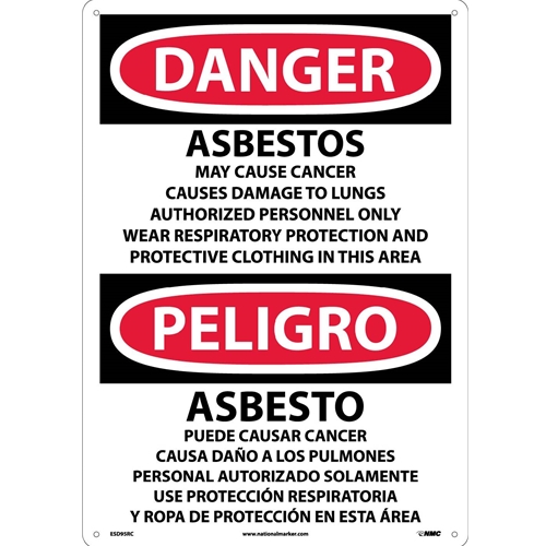 Danger Hazardous Chemicals Sign - Bilingual (ESD95RC)