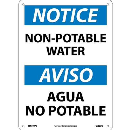 Notice Non-Potable Water Sign - Bilingual (ESN380AB)