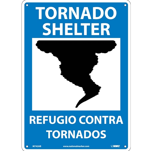 Tornado Shelter Sign - Bilingual (M742AB)
