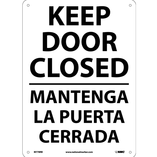 Keep Door Closed Sign - Bilingual (M778RB)