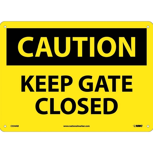 Caution Keep Gate Closed Sign (C534AB)