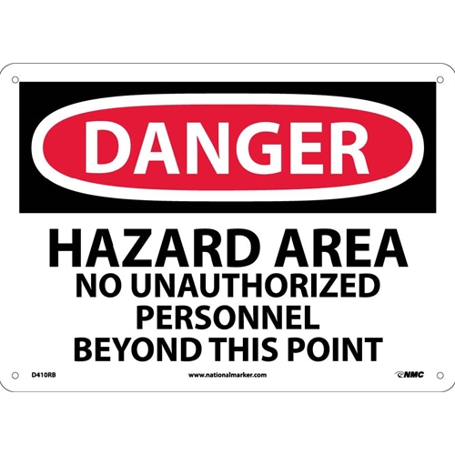 Danger Hazard Area No Unauthorized Personnel Sign (D410RB)