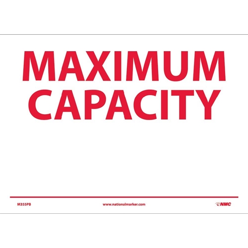 Maximum Capacity Sign M355PB 
