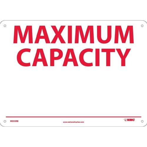 Maximum Capacity Sign (M355RB)