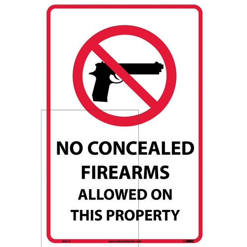 No Concealed Firearms Allowed On This Property Sign (M451P)