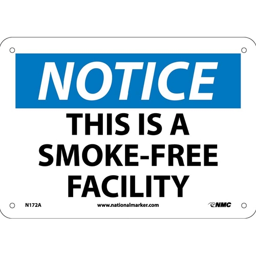 Notice This Is A Smoke-Free Facility Sign (N172A)
