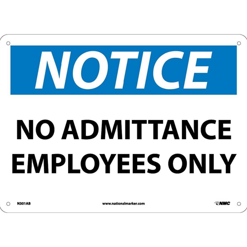 Notice No Admittance Authorized Personnel Only Sign (N301AB)