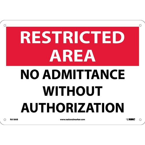 Restricted Area No Admittance Sign (RA18AB)
