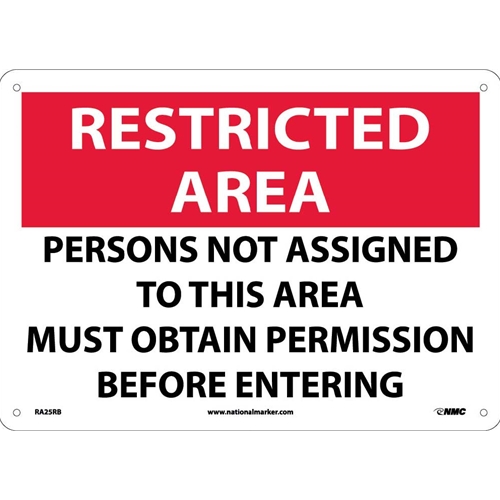 Restricted Area Obtain Permission Sign (RA25RB)