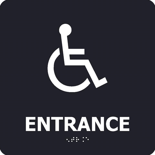 Handicapped Entrance Braille Sign (ADA17WBK)