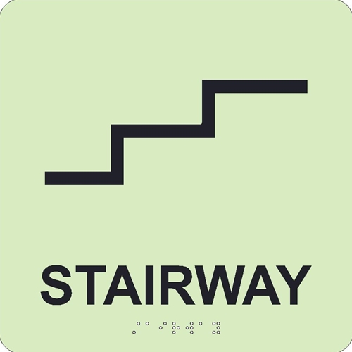 Glow Stairway Braille Sign (GADA113BK)