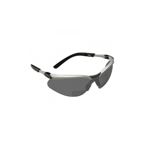 AOSafety BX Safety Glasses - Silver/Black Frame, Gray