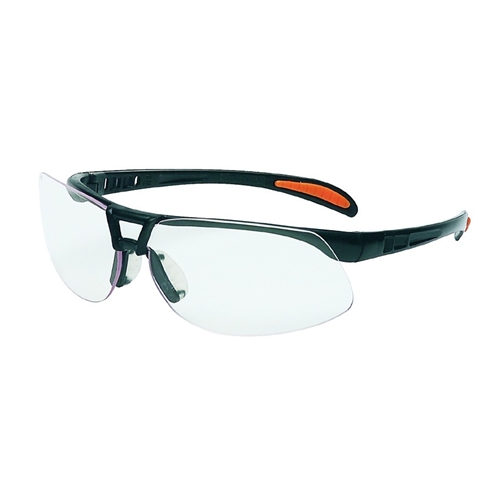 Uvex S4200 Protege Safety Glasses, Black Frame, Clear Lens
