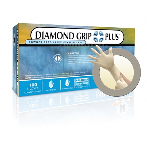 Microflex Diamond Grip Plus Powder Free Textured Latex Gloves