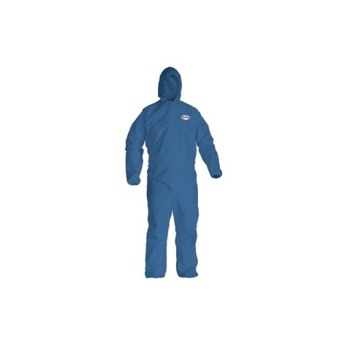 KleenGuard A20 Coveralls, Blue Demin, Zipper Front, Elastic Back,Wrists, Ankles & Hood
