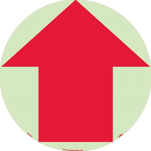 Arrow Graphic Glow Walk On Floor Sign (GWFS21)