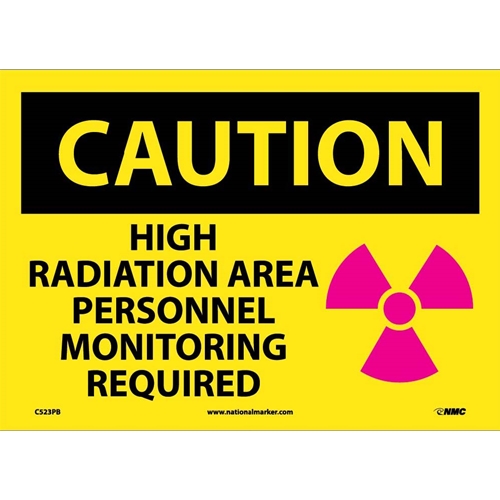 Caution High Radiation Area Sign (C523PB)