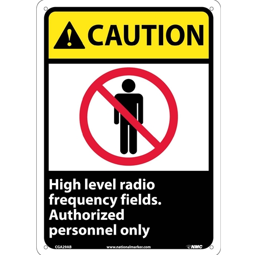Caution High Level Radio Frequency Fields Sign (CGA29AB)