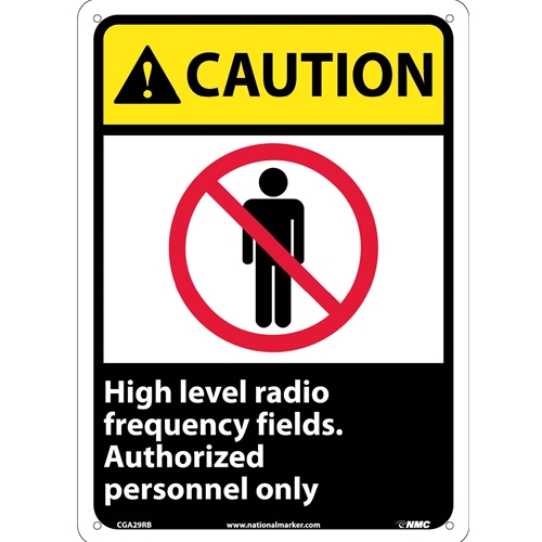 Caution High Level Radio Frequency Fields Sign (CGA29RB)