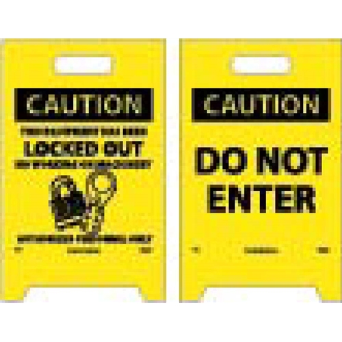 Caution Do Not Enter Double-Sided Floor Sign (FS13)