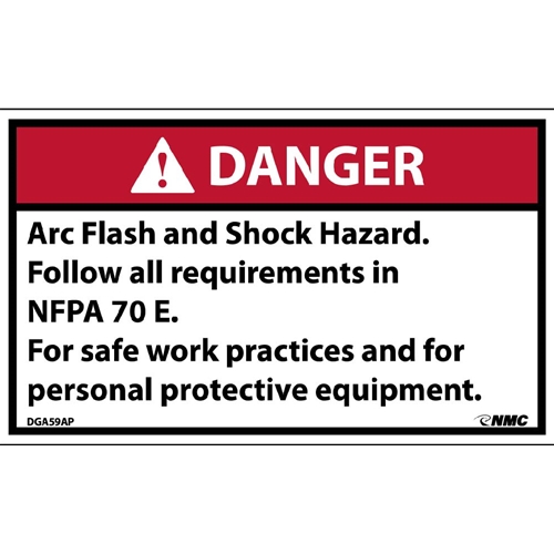 Danger Arc Flash And Shock Hazard Label (DGA59AP)