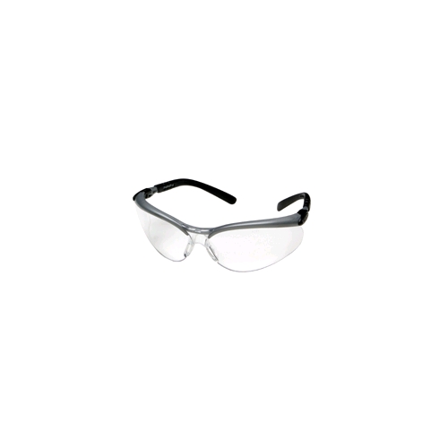 AOSafety BX Safety Glasses, Silver/Black Frame, Clear Anti-Fog Lens