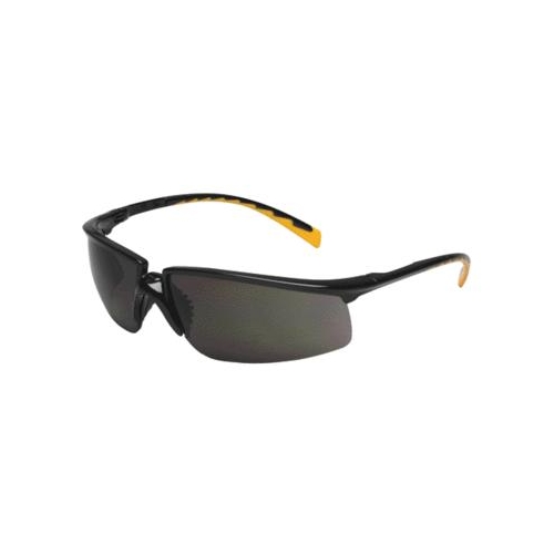AOSafety Privo Safety Glasses, Orange Accent Temple Tips, Black Frame, Gray Anti-Fog Lens