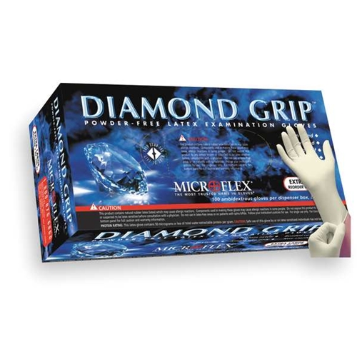 Microflex Diamond Grip PowderFree Textured Latex Gloves