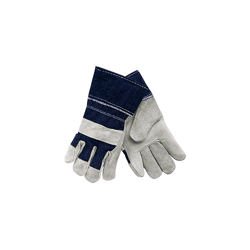 Memphis Shoulder Split Leather Gloves, 2 1/2" Denim Cuffs w/Patch Palm, Men's