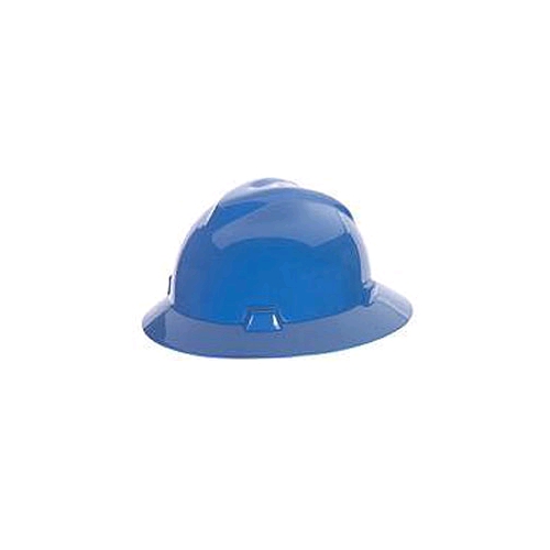 MSA 454732 V-Gard Full Brim Staz-On Suspension Hard Hat, Pinlock, Blue