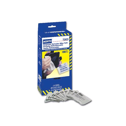 North 7003 Respirator Refresher Wipe Pads, 100/Bx